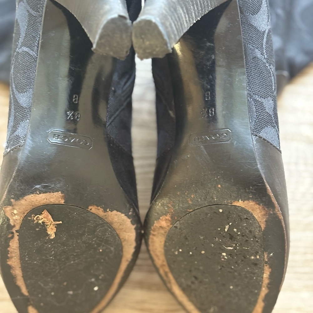 Coach Black Heeled Ankle Boots - Picture 3 of 4
